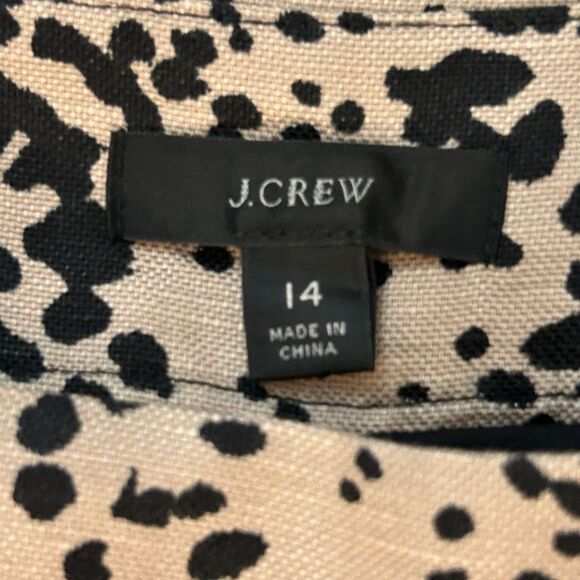 J.Crew Trouser Short Zipper w/ Pockets Animal Print Tan Black Pink Womens Sz 14 - Picture 4 of 9